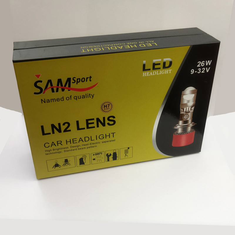 لامپ هدلایت لنزدار  Lens LN2 H7  Sam (یخی)
